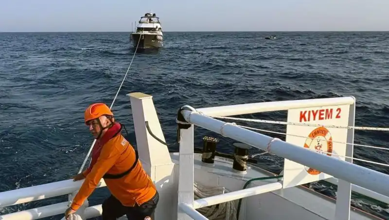 Marmaris Açıklarında Sürüklenen Tekne için Büyük Kurtarma Operasyonu